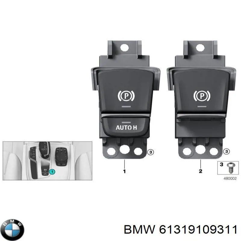 Interruptor del freno de estacionamiento electromecánico BMW 61315A72FE4 precio, desde 68,06 EUR