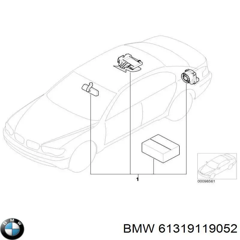 Interruptor de control del techo solar 61319119052 BMW