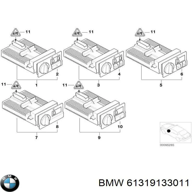 Interruptor de luces en el tablero BMW 61319133011 precio, desde 31,76 EUR
