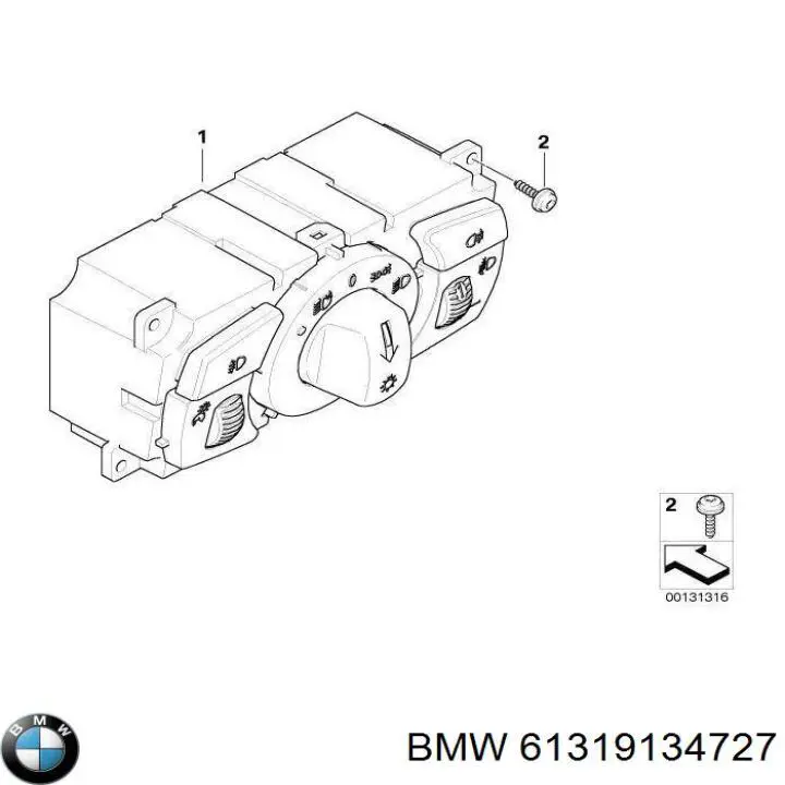 Interruptor de luces en el tablero BMW 61319134727 precio, desde 88,57 EUR