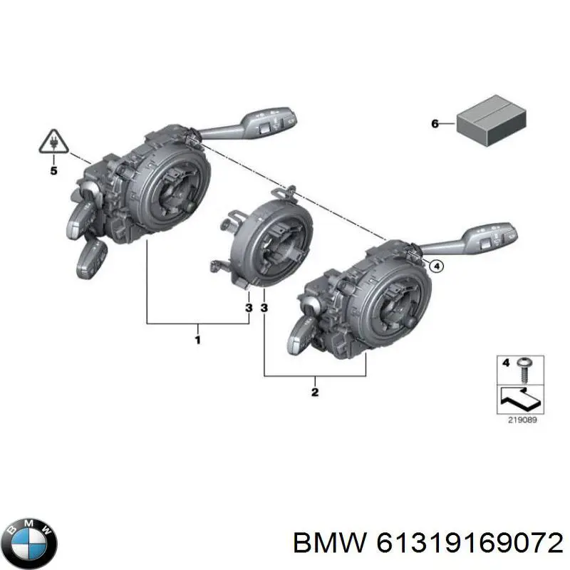 61319196282 BMW conmutador en la columna de dirección, parte central