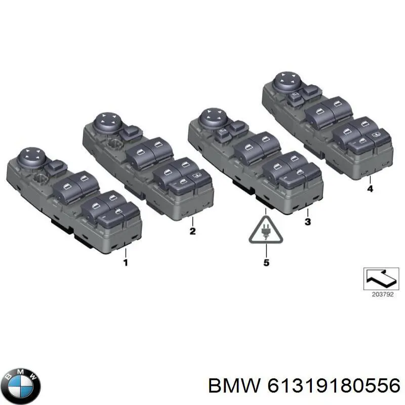 61319180556 BMW unidad de control elevalunas delantera izquierda