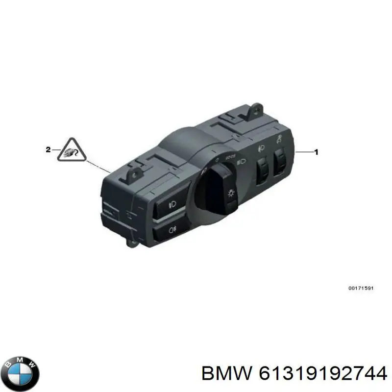 61319192744 BMW interruptor de faros para "torpedo"