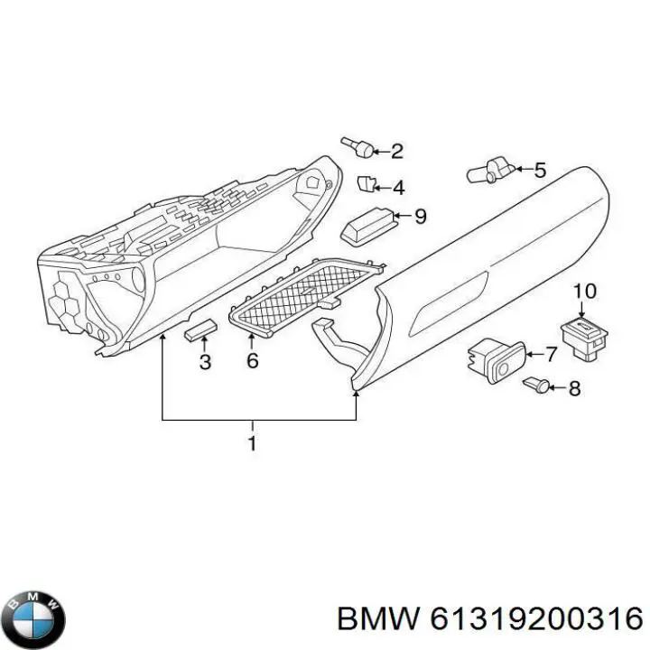 61319200316 BMW botón, interruptor, tapa de maletero.