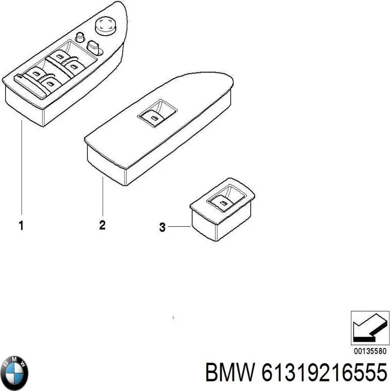 61319216555 BMW interruptor de elevalunas delantera izquierda