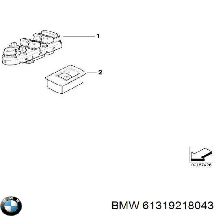 61319218043 BMW interruptor de elevalunas delantera izquierda