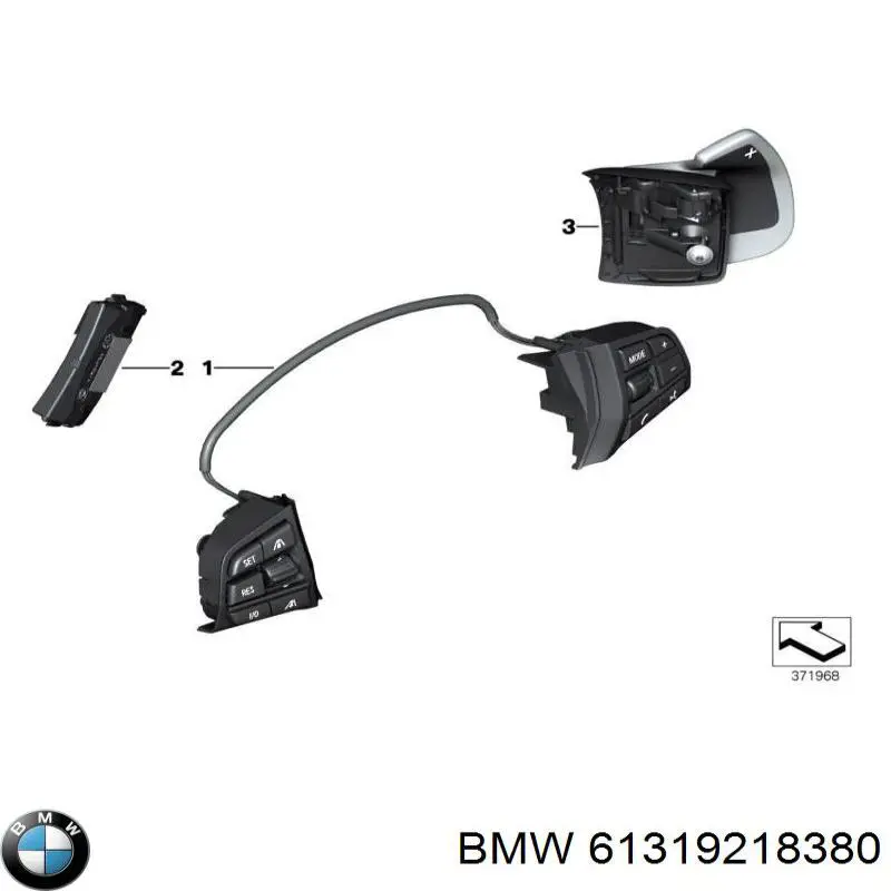 61319218380 BMW unidad de control, conmutador columna de dirección