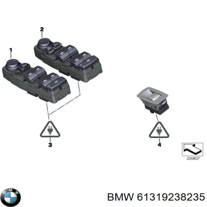 61319238235 BMW unidad de control elevalunas delantera izquierda