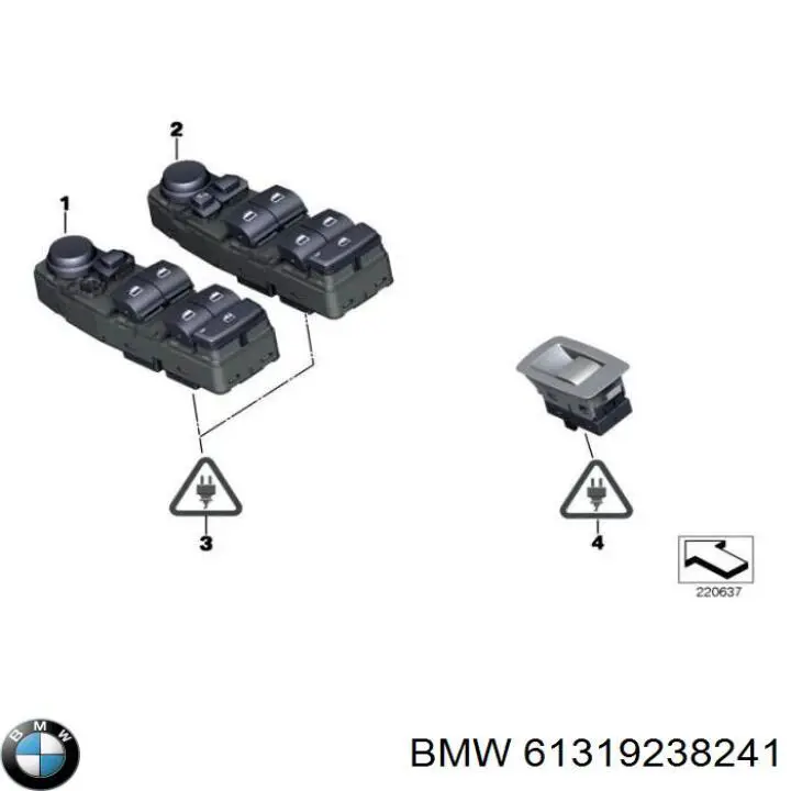 61319238241 BMW unidad de control elevalunas delantera izquierda