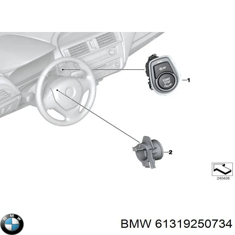 Comprar 61319250734 BMW Botón de arranque del motor