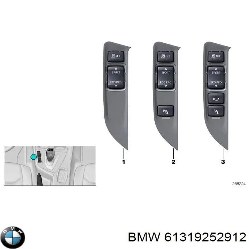 Bloque de botones de la consola central BMW 61319252912 precio, desde 65,34 EUR