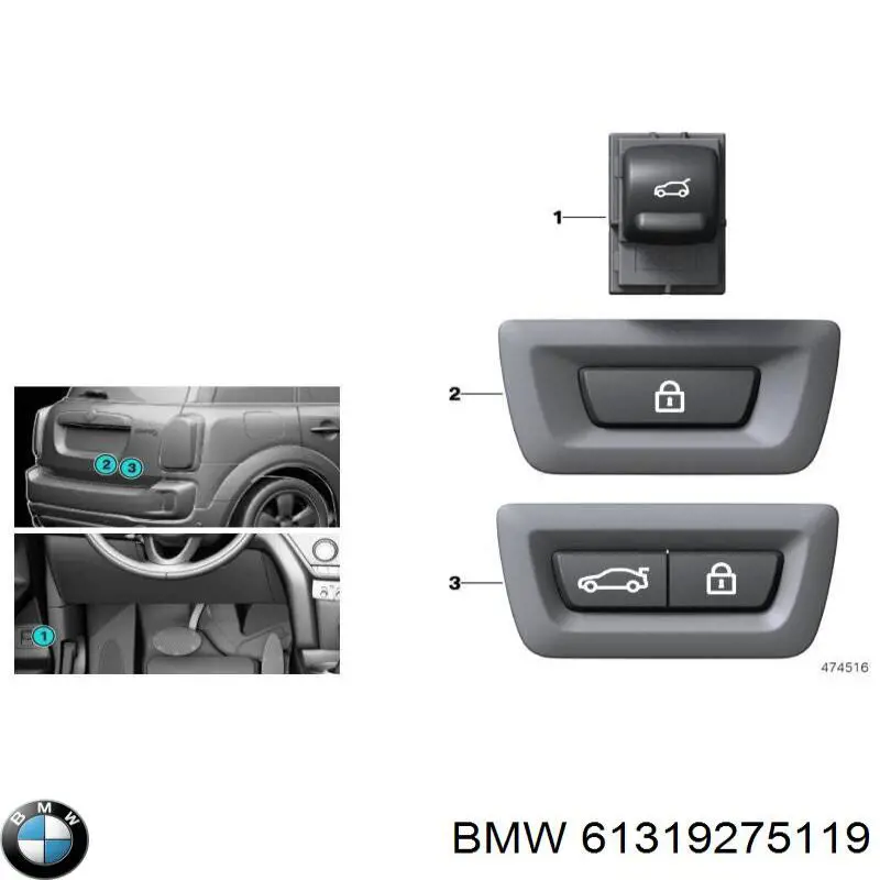Comprar 61319275119 BMW Tirador de puerta de maletero exterior