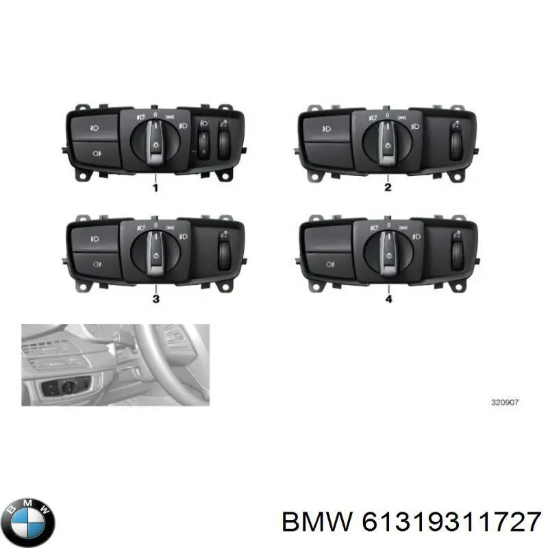 Comprar 61315A254A1 BMW Interruptor de luces en el tablero