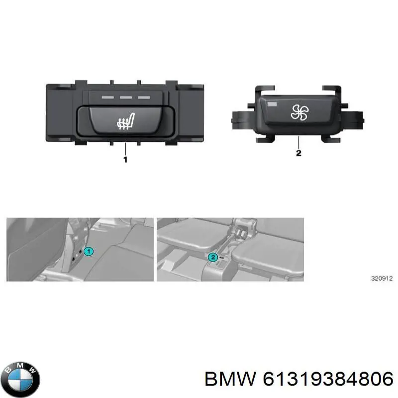 Botón de encendido de calefacción del asiento BMW 9163293 precio, desde 49,37 EUR