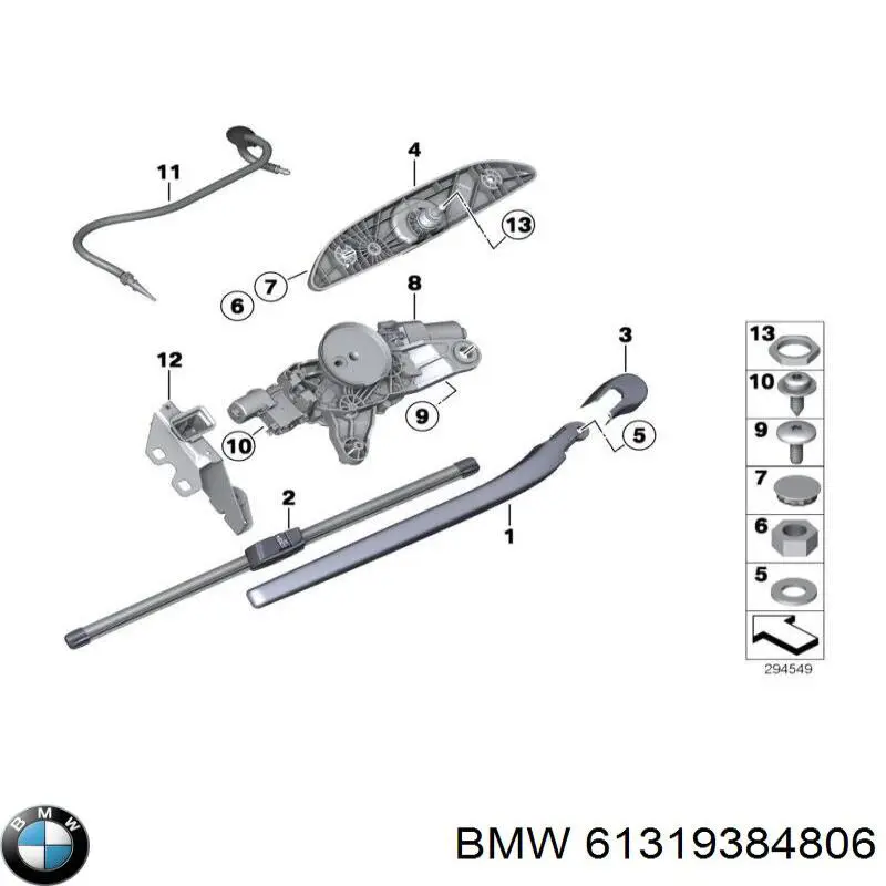 61319384806 BMW boton de encendido de calefaccion del asiento