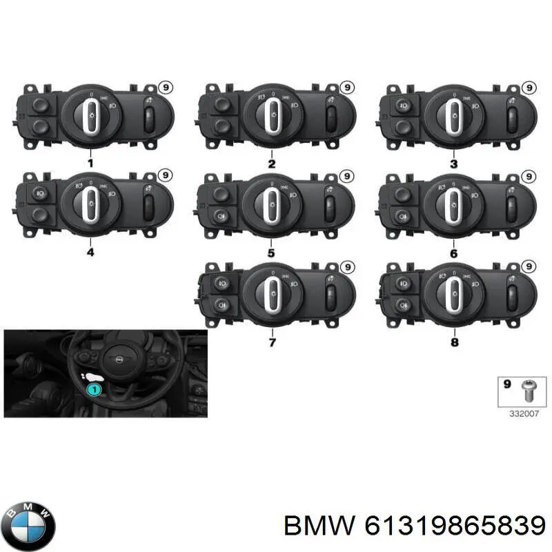 61319865839 BMW unidad de control, iluminación