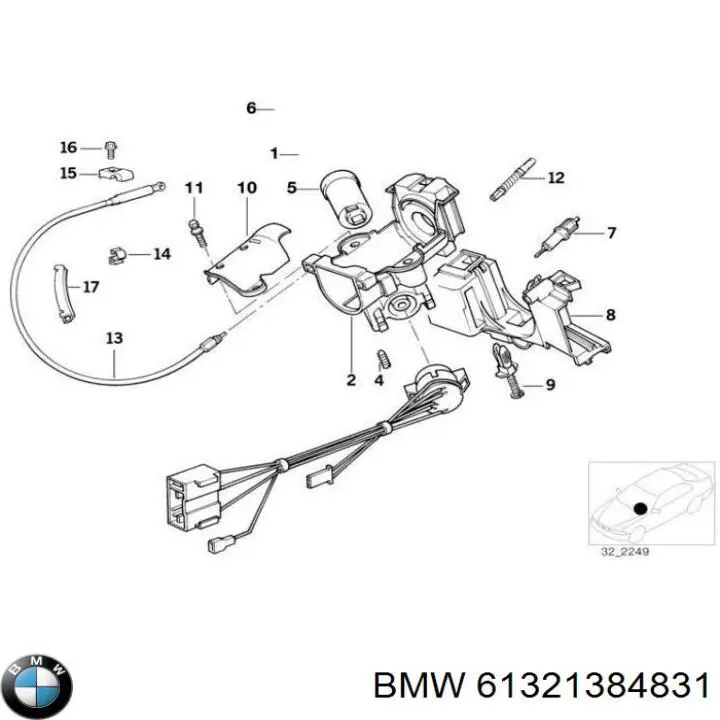 61321384831 BMW interruptor de encendido / arranque