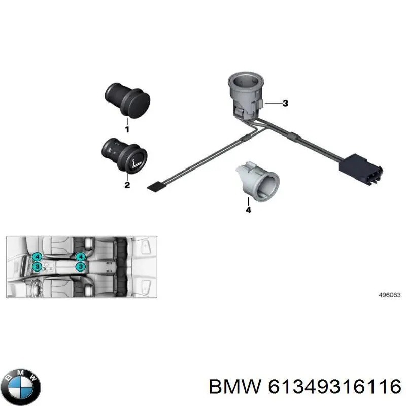 61349316116 BMW Encendedor de cigarillos 