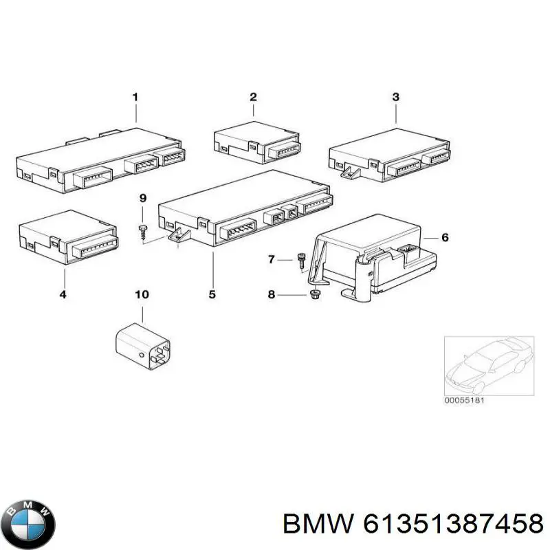 61351387458 BMW unidad control motor limpiaparabrisas
