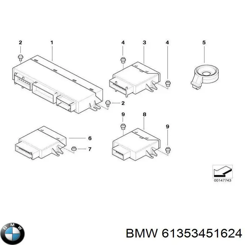 61353449689 BMW módulo luz y check control