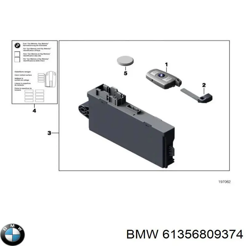 61356809374 BMW unidad de control, cierre centralizado