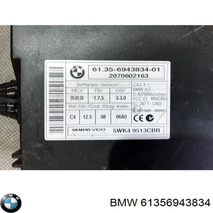 Módulo de control del inmovilizador 6943834 BMW