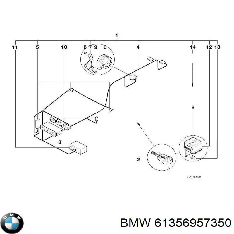 61356957350 BMW unidad de control, cierre centralizado