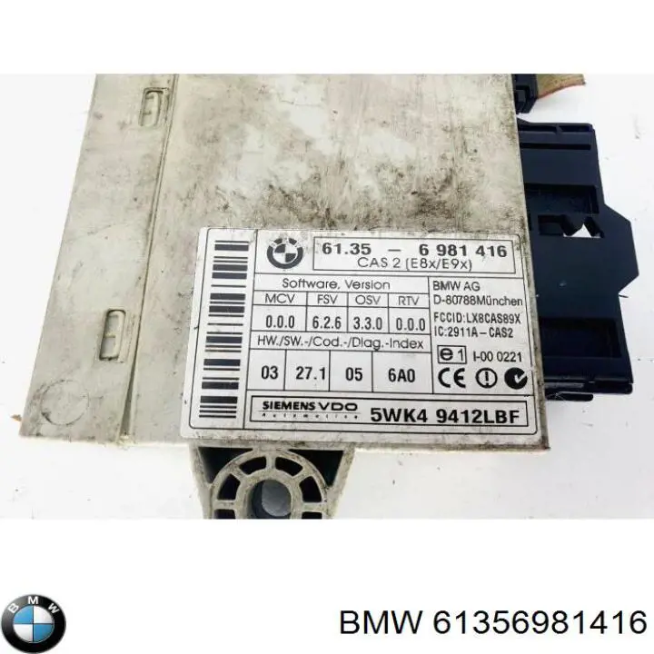 61356981416 BMW Módulo de control del inmovilizador