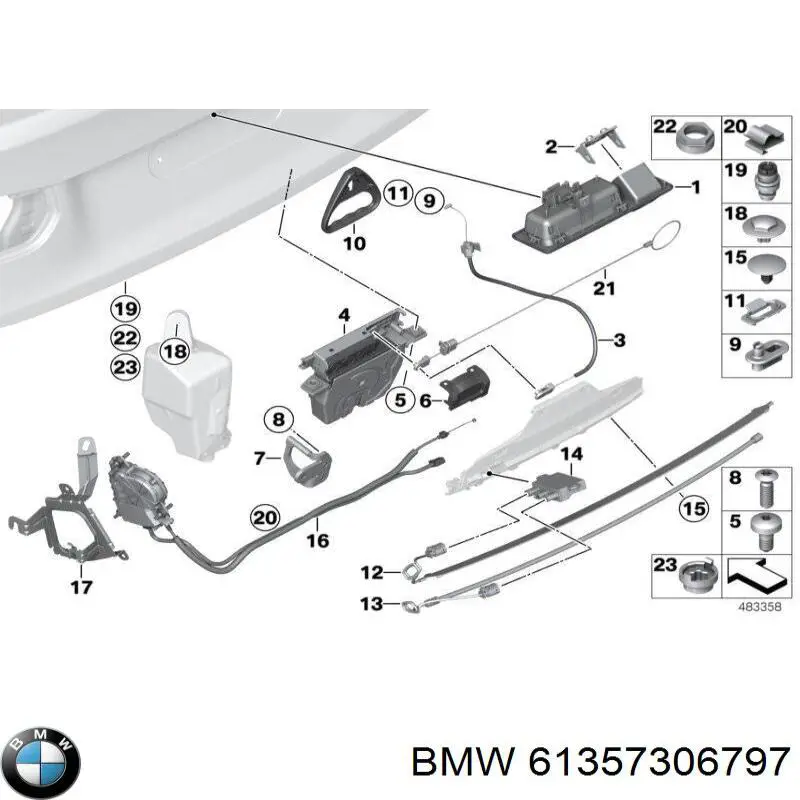 61357367722 BMW sensor de apertura de maletero