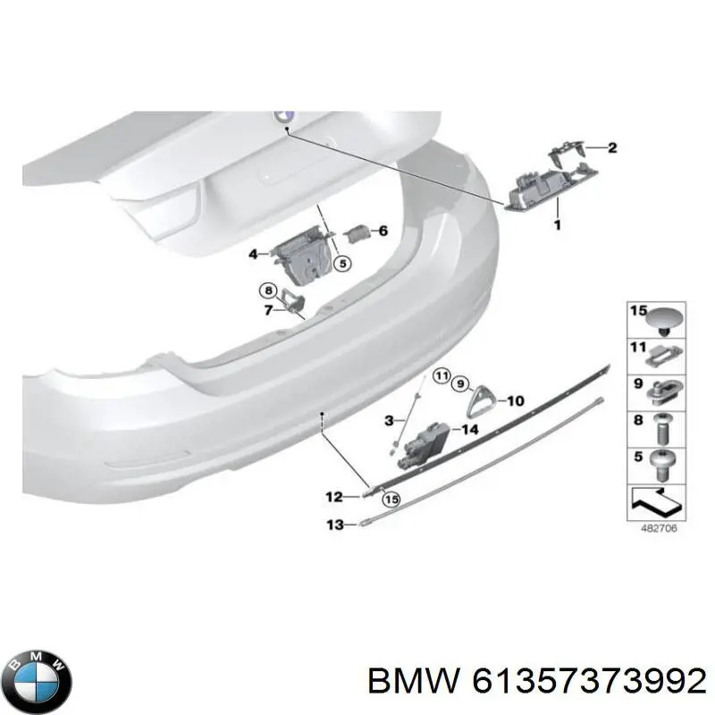 61357373992 BMW sensor de apertura de maletero