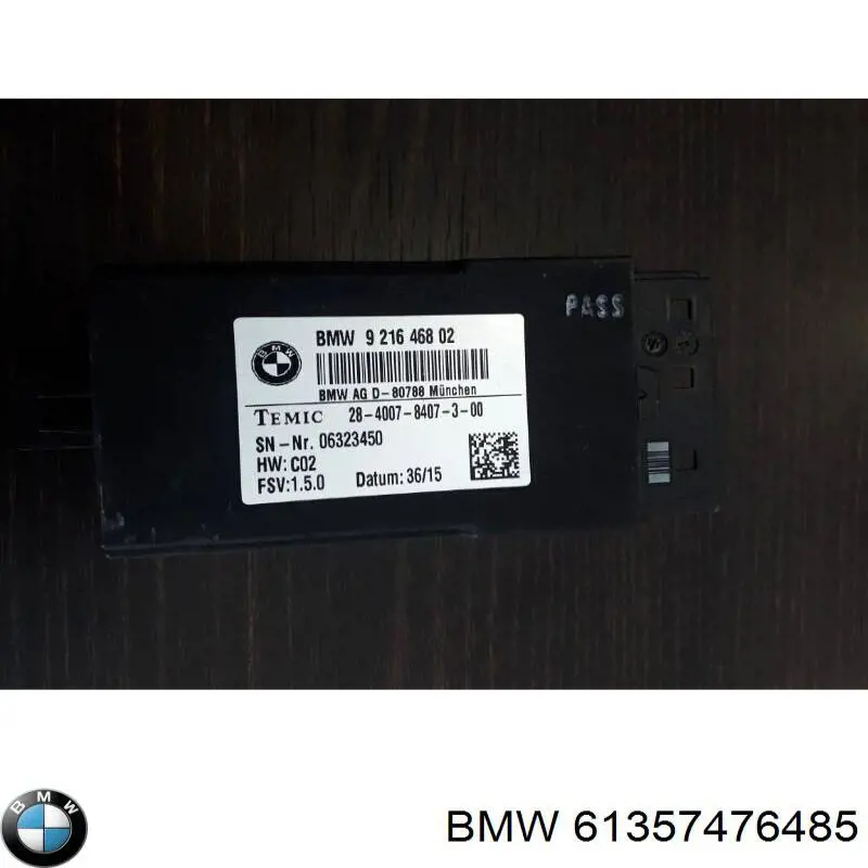 61357450309 BMW módulo de control (ecu del asiento delantero)