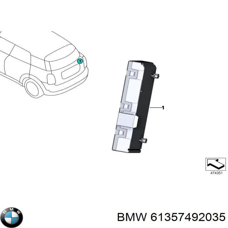 61357492035 BMW Módulo de control de apertura de la tapa del maletero