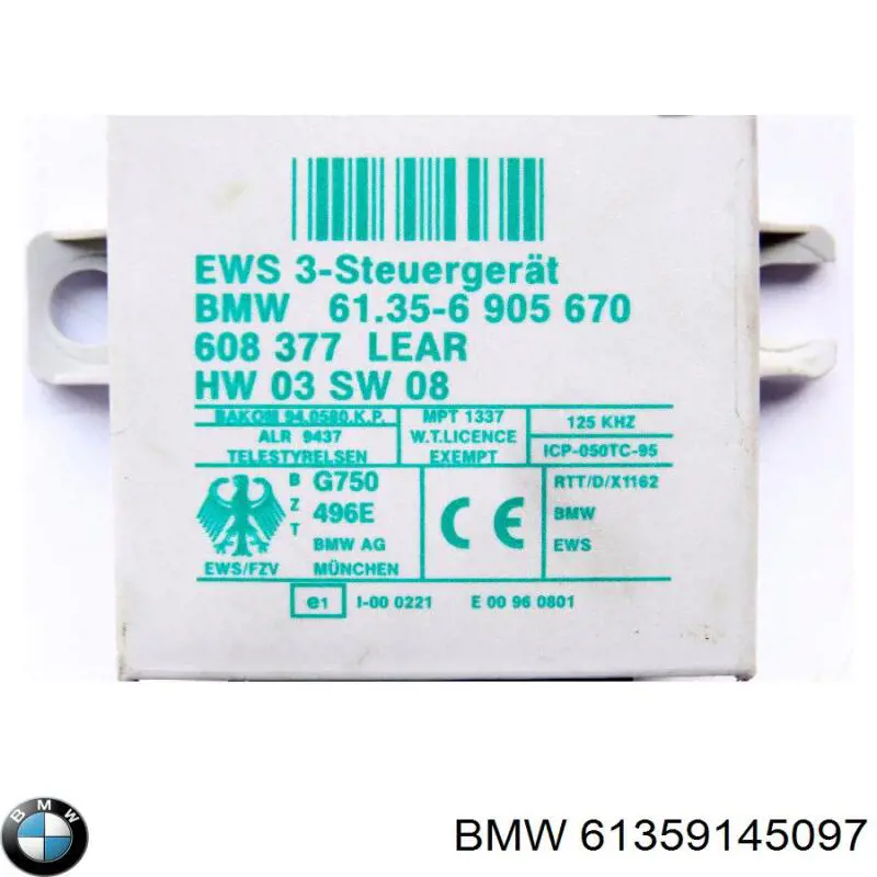 Comprar 61359145097 BMW Módulo de control del inmovilizador
