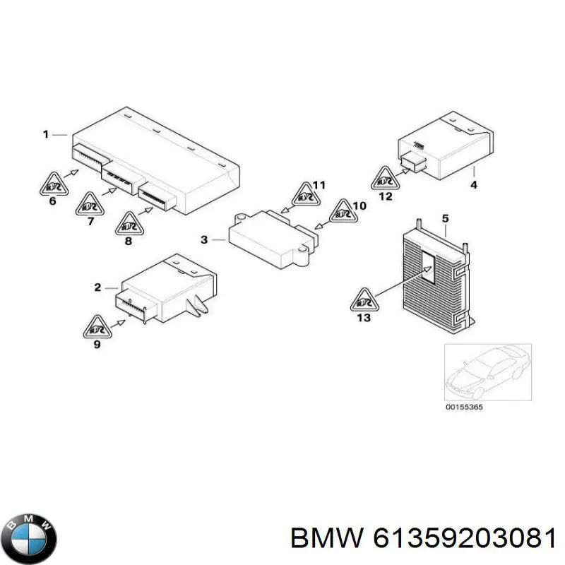 Comprar 61359203081 BMW Módulo de control de verificación de lámparas