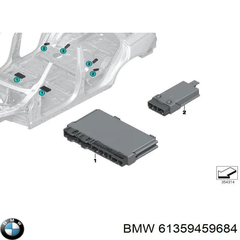 61359459684 BMW Módulo de control de la unidad electrónica del asiento delantero