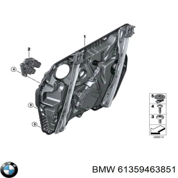 61359463851 BMW Motor elevalunas, puerta delantera izquierda