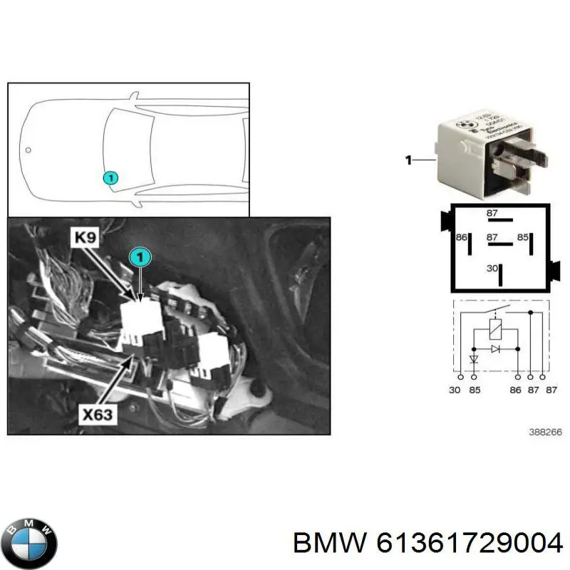 Relé eléctrico multifuncional BMW 61361729004 precio, desde 14,69 EUR