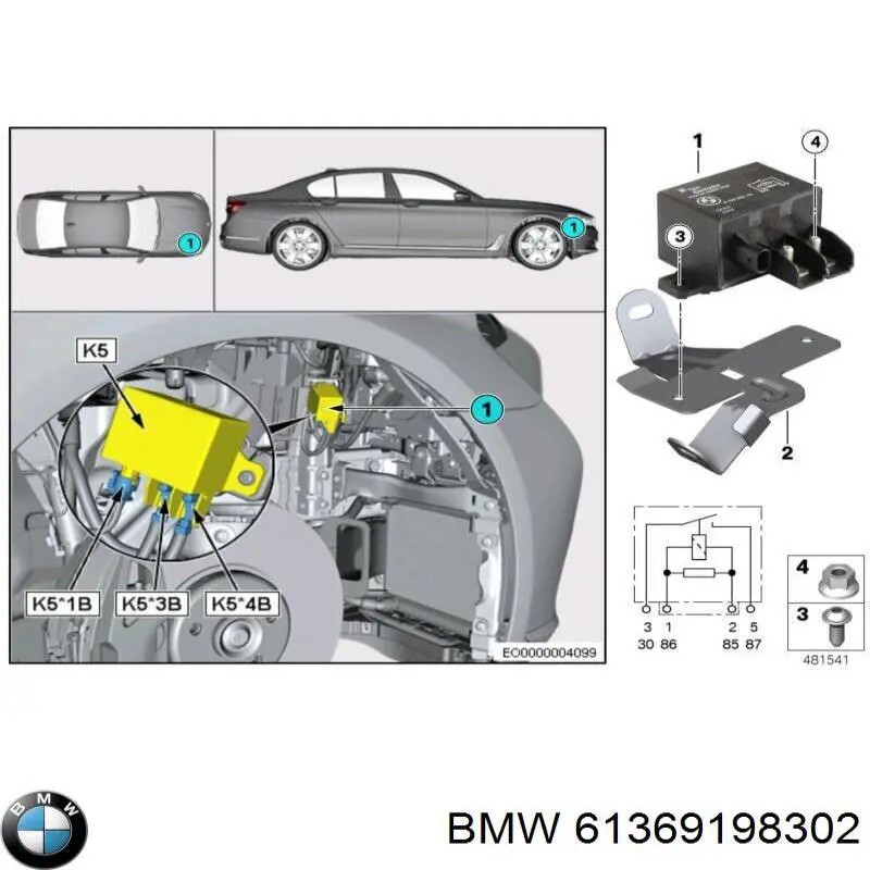 61369198302 BMW relé, piloto intermitente