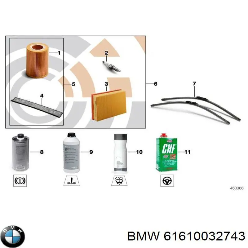 Comprar 61610032743 BMW Juego de escobillas de luna delantera, 2 piezas