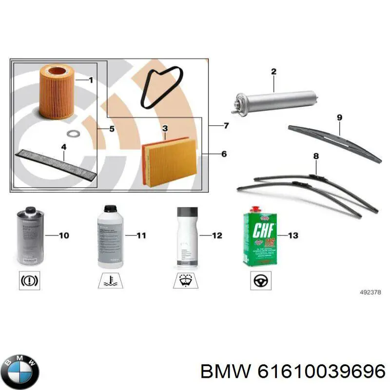 Comprar 61610038596 BMW Juego de escobillas de luna delantera, 2 piezas