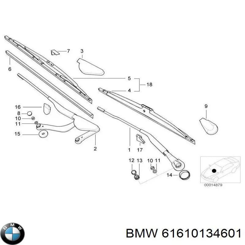 Comprar 61610134601 BMW Juego de escobillas de luna delantera, 2 piezas