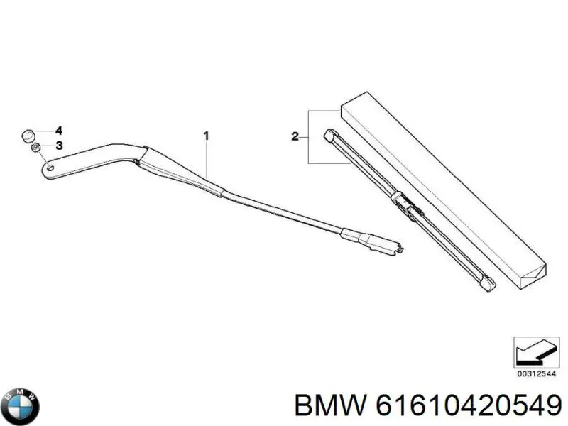 61610420549 BMW juego de limpiaparabrisas de luna delantera, 2 piezas