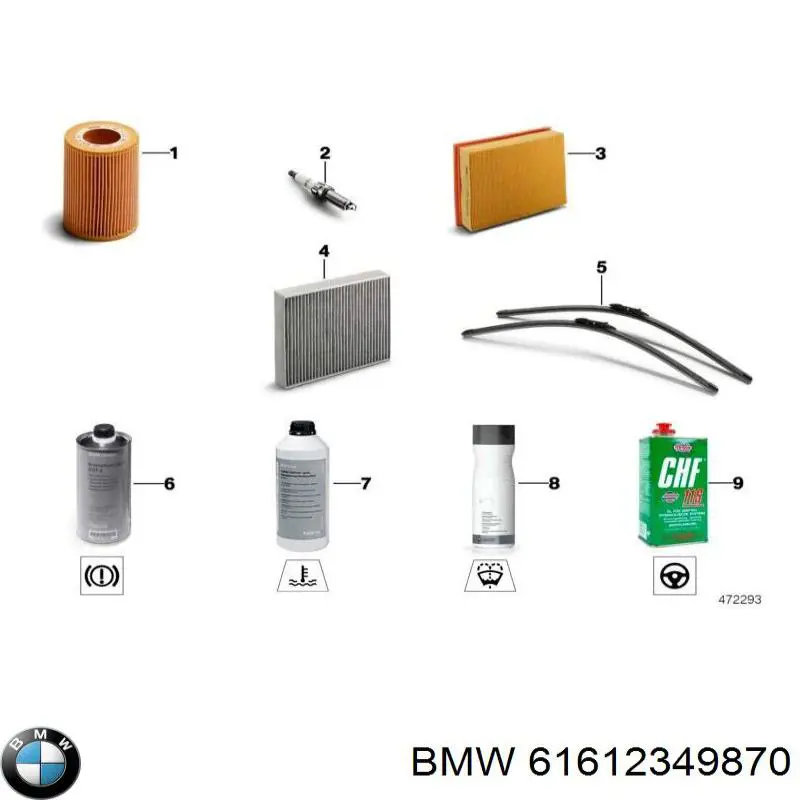 Limpiaparabrisas delanteras 61612349870 BMW