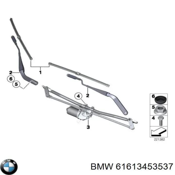Brazo del limpiaparabrisas, lavado de parabrisas, luna delantera para BMW X3 (E83)