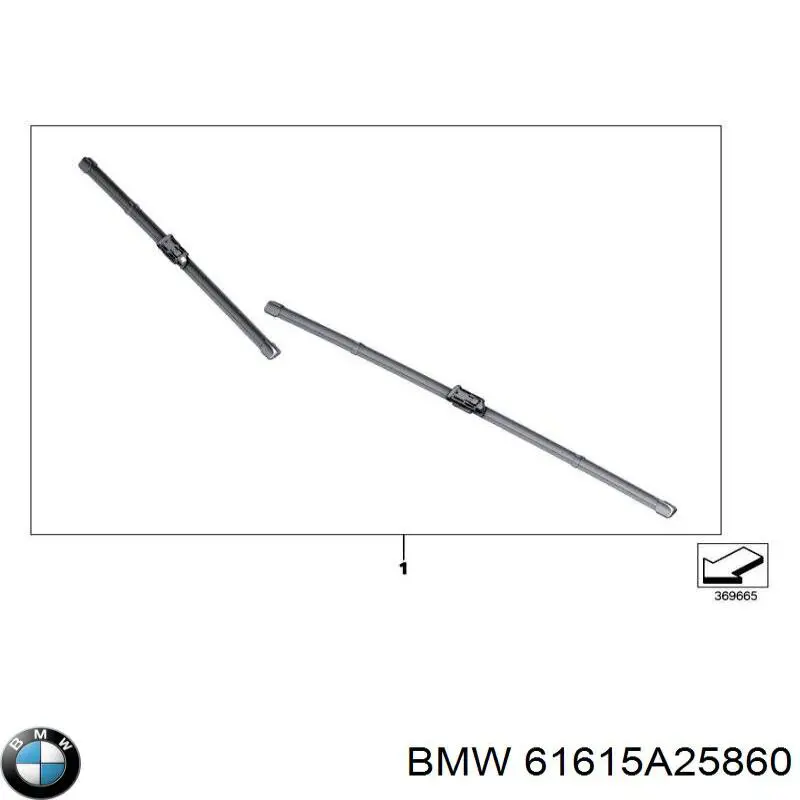 Comprar 61615A25860 BMW Escobilla del limpiaparabrisas del lado del conductor