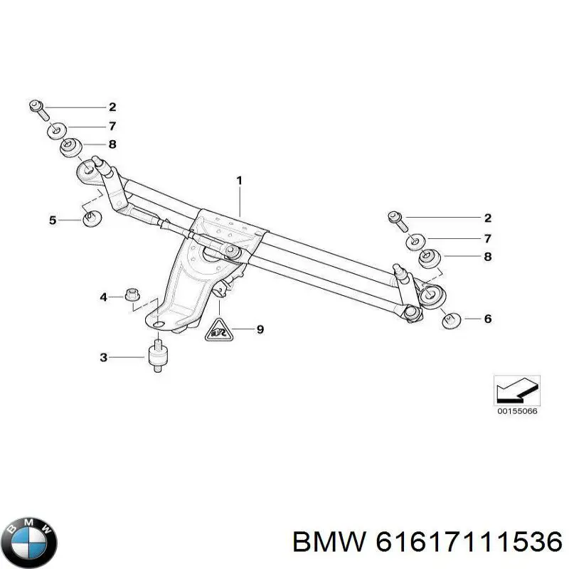 61617111536 BMW varillaje lavaparabrisas