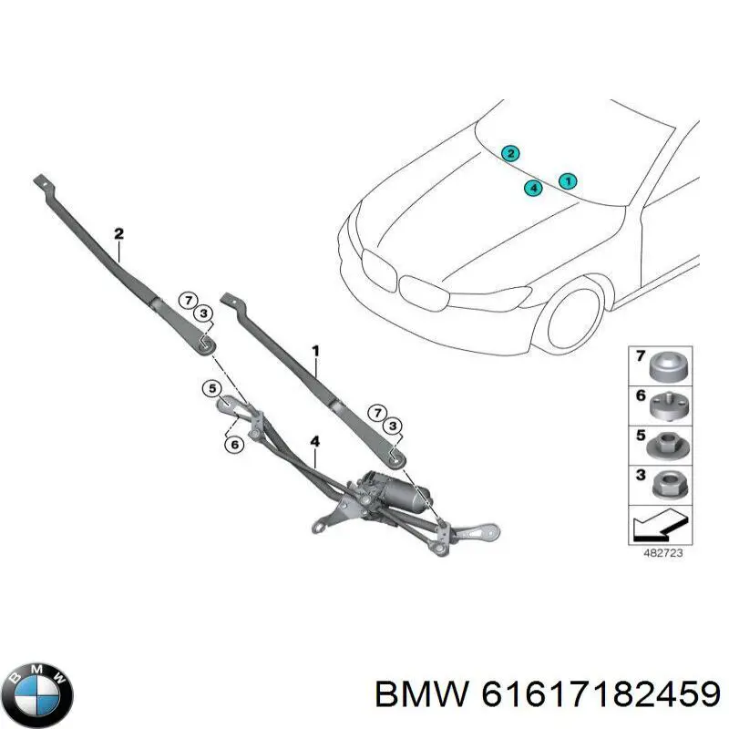 Comprar 61617182459 BMW Brazo del limpiaparabrisas, luna delantera