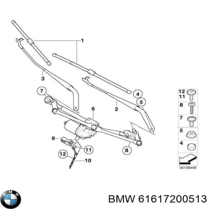 61617200513 BMW varillaje lavaparabrisas