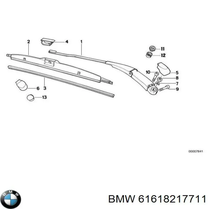 Comprar 61618217711 BMW Goma de la escobilla del limpiaparabrisas del lado del conductor