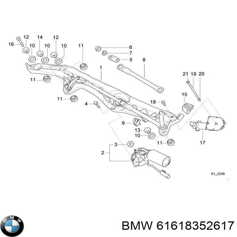 61618352617 BMW varillaje lavaparabrisas